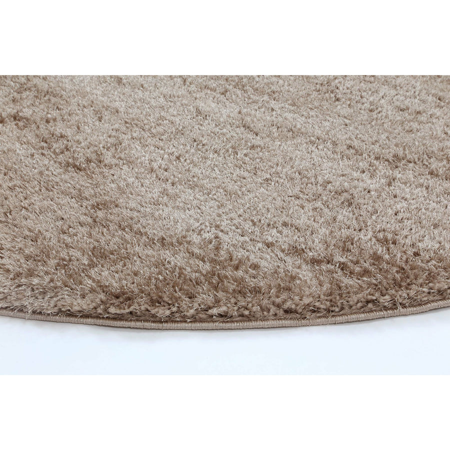 Puffy Soft Shaggy Round Rug Beige 160x160 cm Round