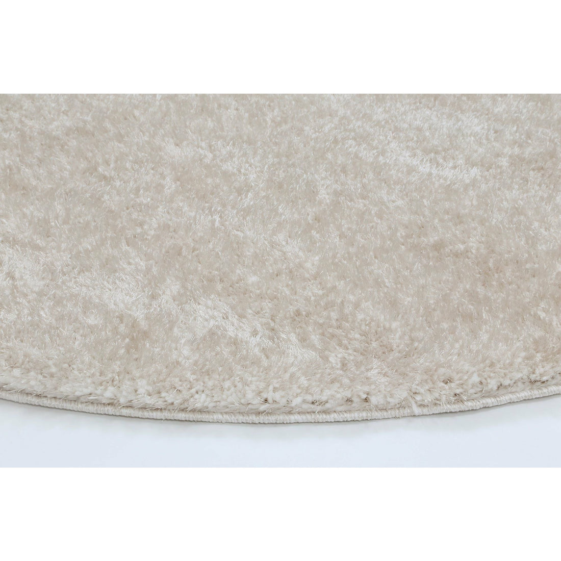 Puffy Soft Shaggy Round Rug Ivory 160x160 cm Round