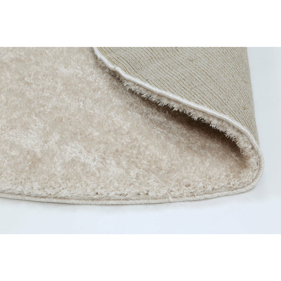 Puffy Soft Shaggy Round Rug Ivory 160x160 cm Round