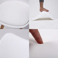 4 Set White Retro Dining Cafe Chair Padded Seat