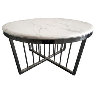 Serena Coffee Table - Marble - 95cm Black