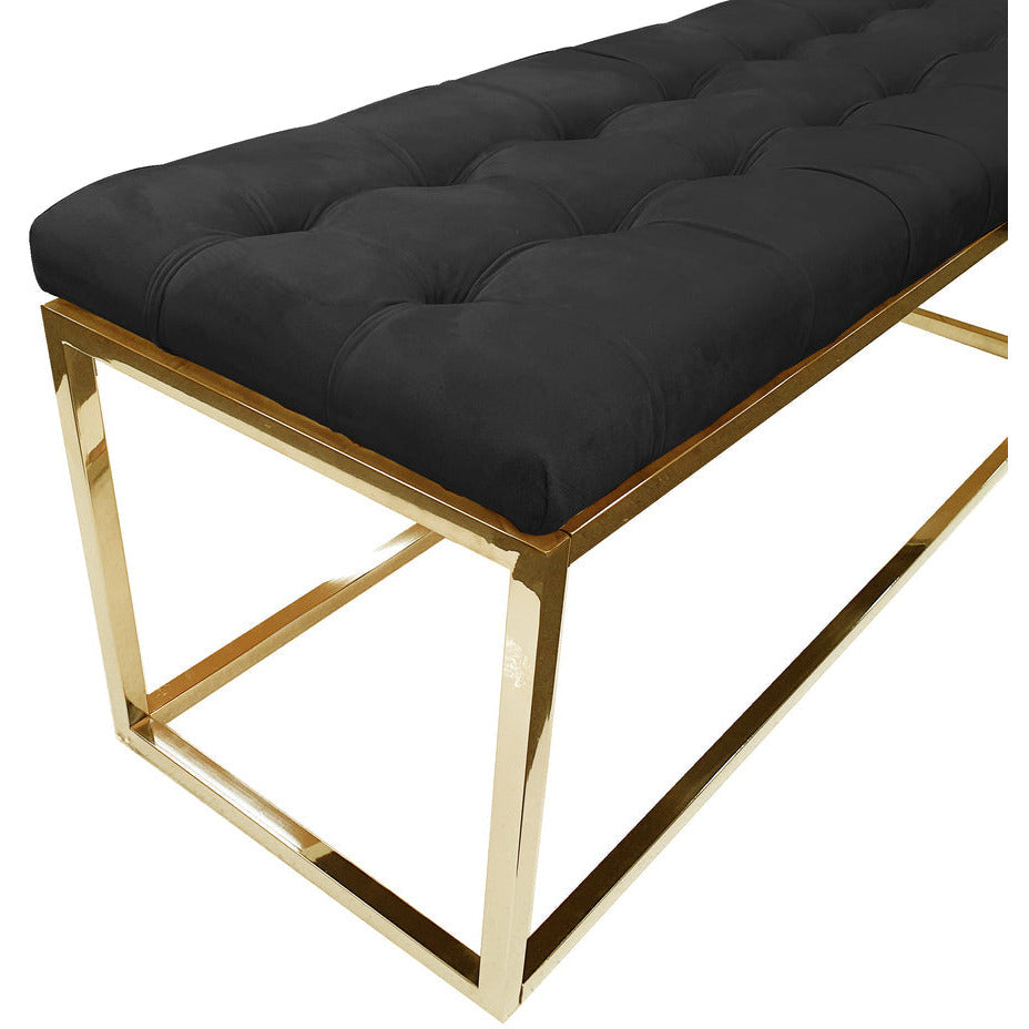 Holly Gold / Black Ottoman