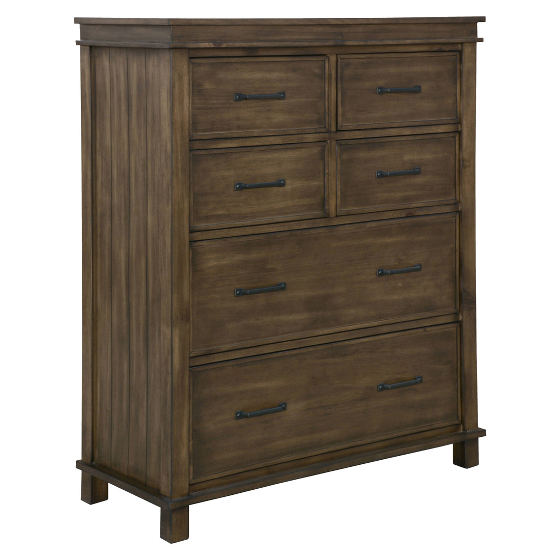 Lily Tallboy 6 Chest of Drawers Solid Pine Wood Bed Storage Cabinet - Rustic Grey