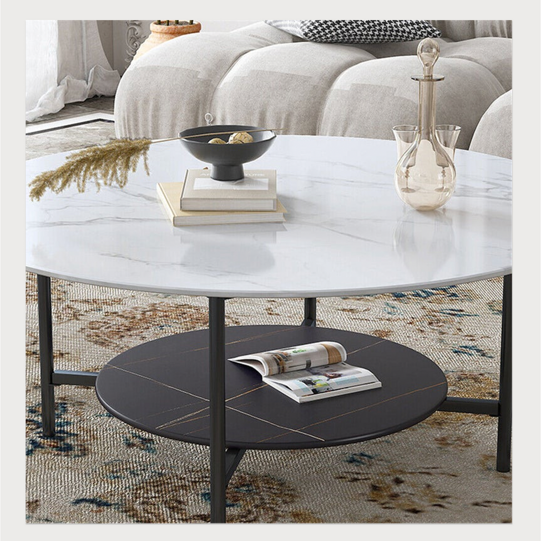 Interior Ave - Duke Round Two Tier Stone Coffee Table