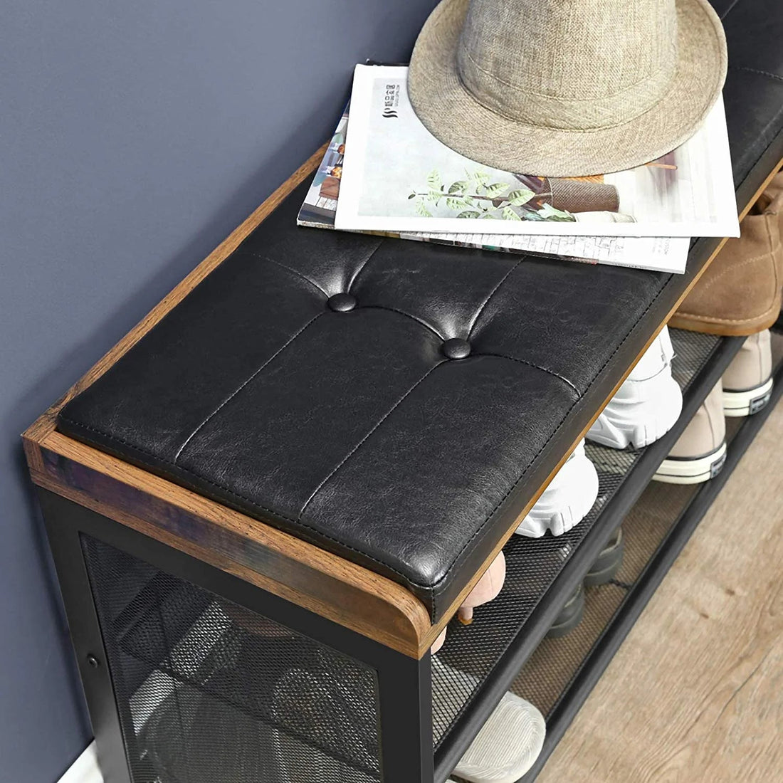 3 Tier Shoe Storage Bench with Padded Seat