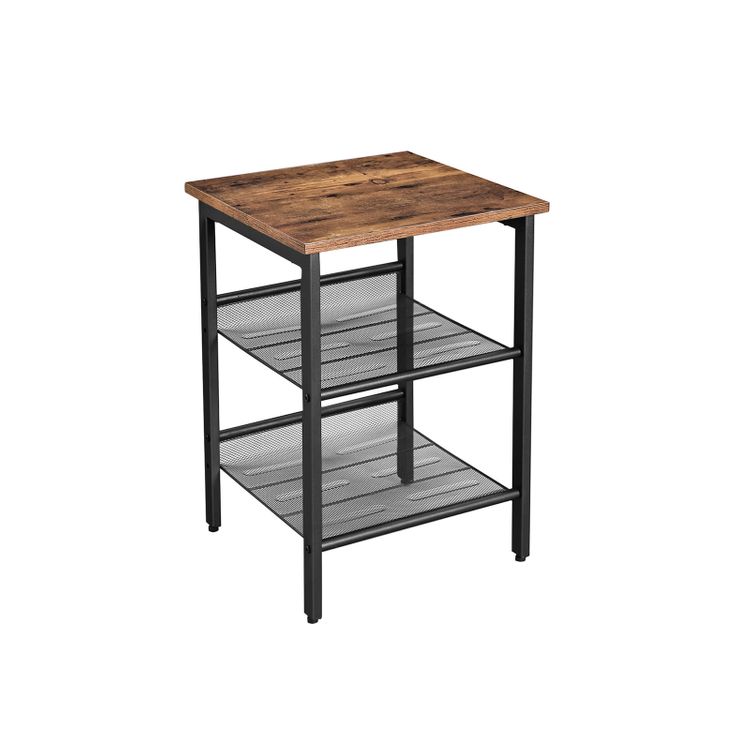 Side Table with 2 Mesh Shelves