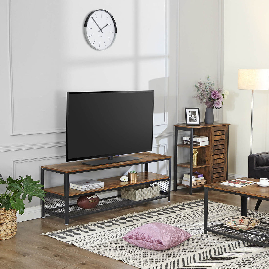 TV Stand 140cm Entertainment Unit with Shelves