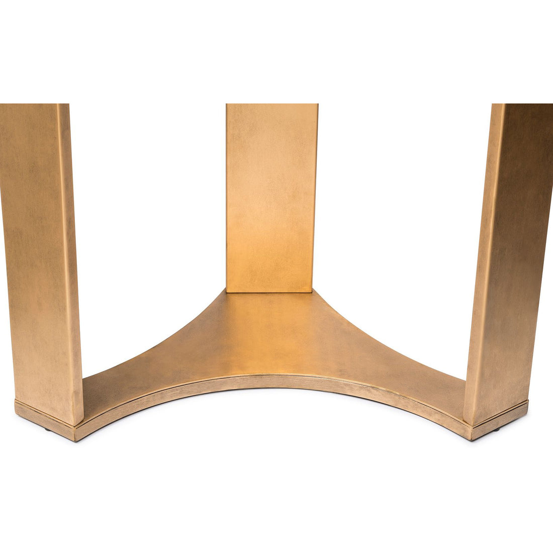 Contemporary Half Round Brass and Black Hallway Console Table