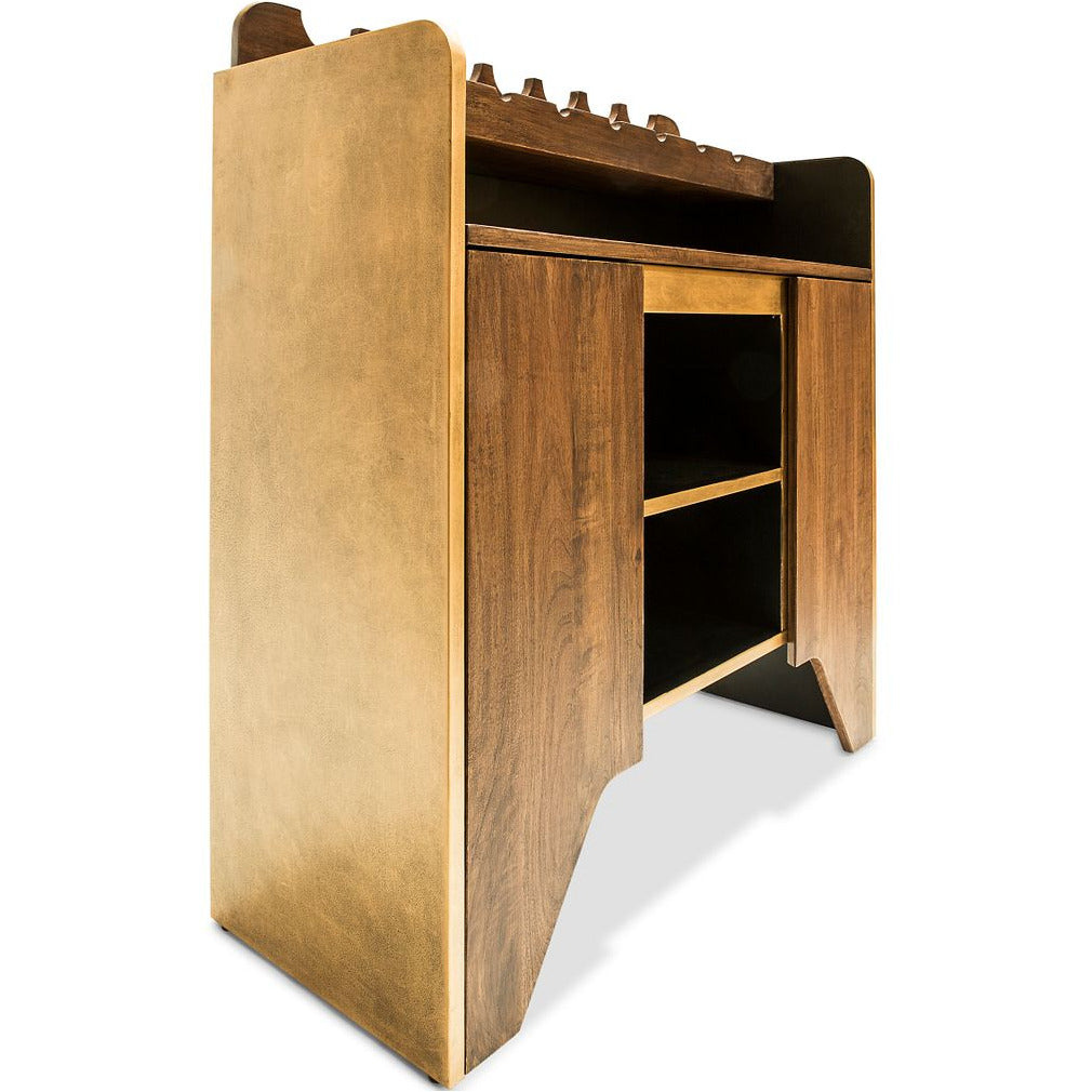 Contemporary Wooden Drinks Cabinet Wine Rack with Bottle Holders