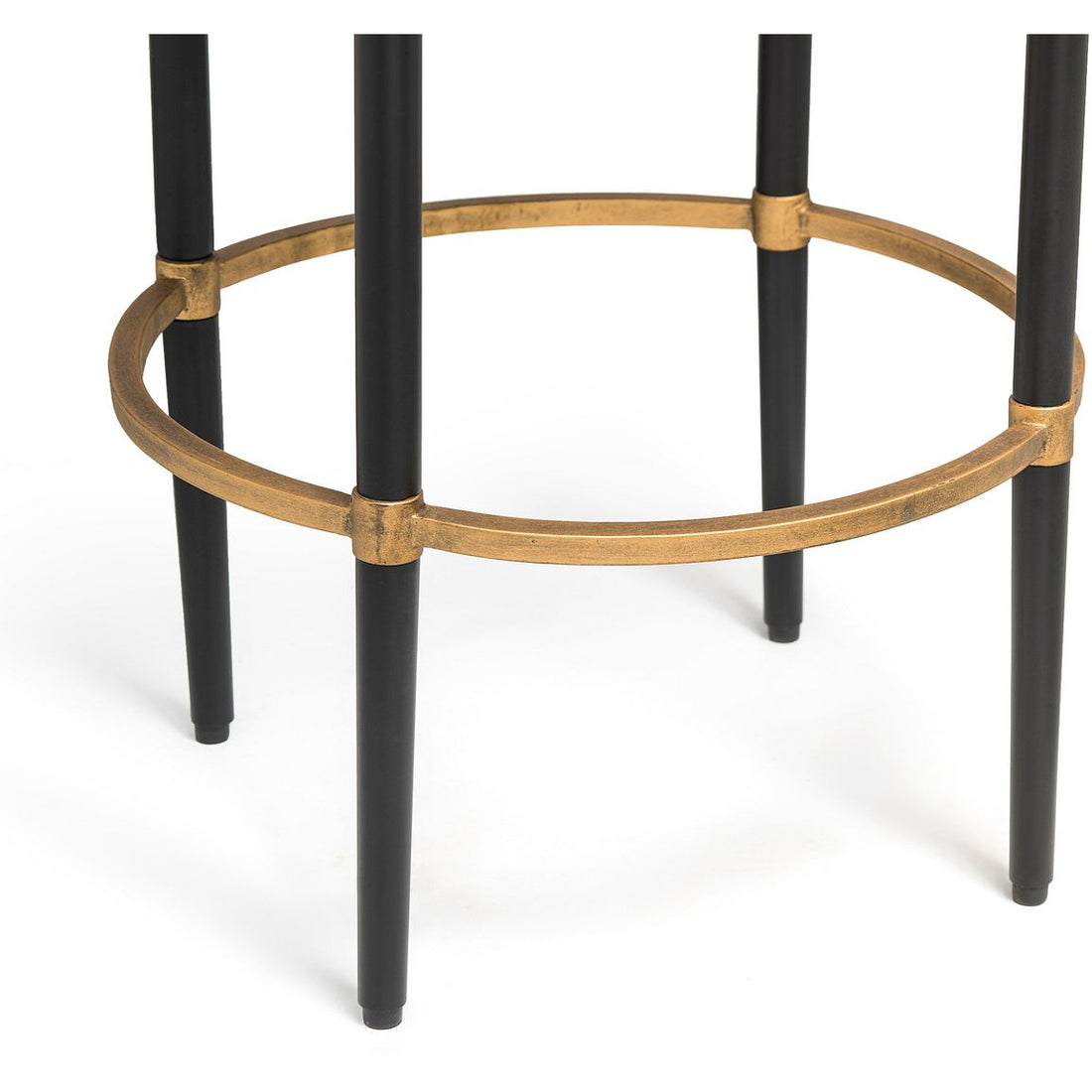 Wooden Round Gold Black Side Table with Finial Legs