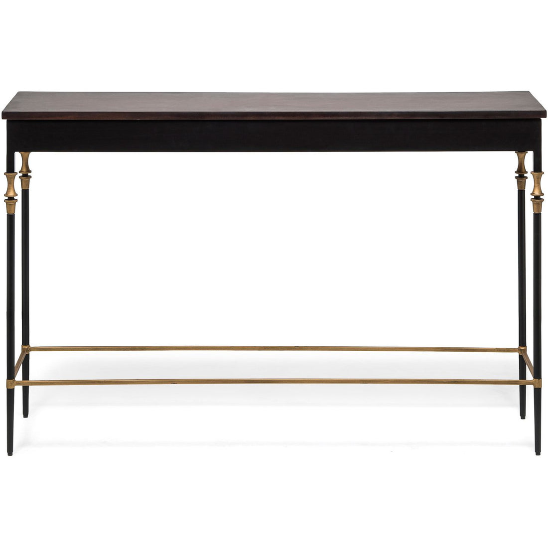 Gold Black Wooden Slim Hallway Console Table with Finial Legs