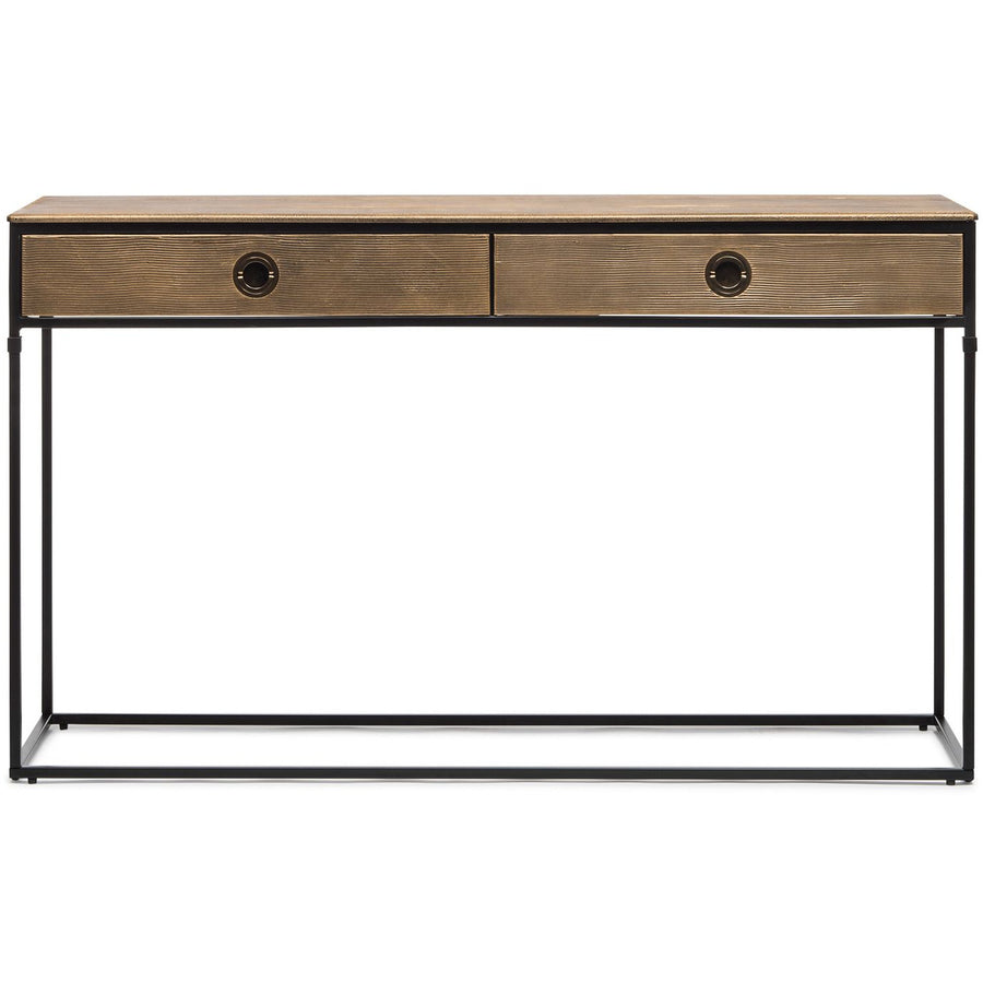 Contemporary Golden Black Hallway Console Table with Drawers