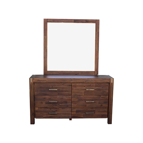 5 Piece Bedroom King Suite in Solid Wood Veneered - Bed, Bedside Table , Tallboy & Dresser