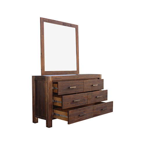 5 Piece Bedroom King Suite in Solid Wood Veneered - Bed, Bedside Table , Tallboy & Dresser