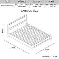 Dark Oak Bed Frame - Double