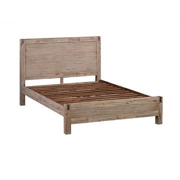 Oak Bed Frame in Solid Acacia Wood with Medium High Headboard - King Single