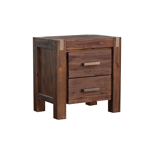 Bedside Table with 2 drawers Solid Wood