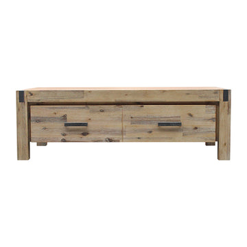 Coffee Table Solid Oak Acacia Wood & Veneer 1 Drawers