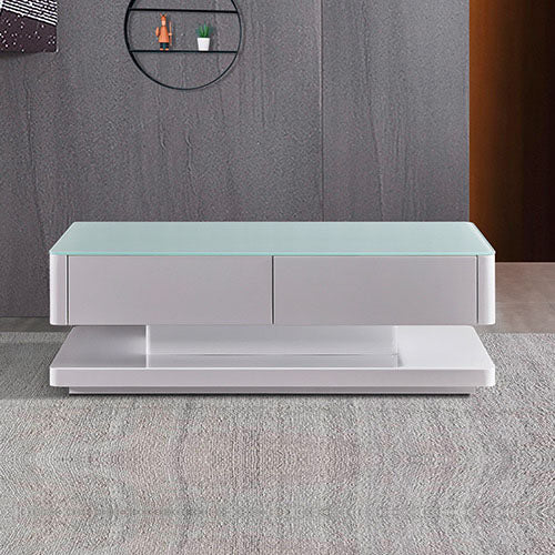 White Stylish Coffee Table with 4 Drawers