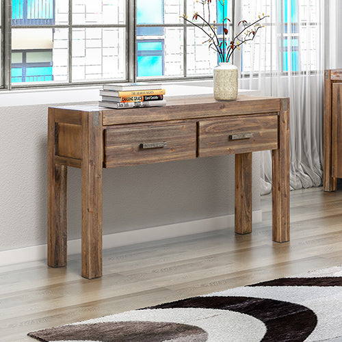 Hallway Sidetable with 2 Storage Drawers and Acacia Wooden Frame