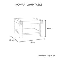 Lamp Table Open Storage with Solid Wooden Frame - Pale Wood