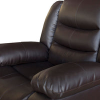 Single Seater Recliner Chair In Faux Leather - Brown