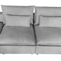 6 Seater Lounge Set in Belfast Fabric Grey with Ottoman