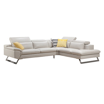 5 Seater Lounge Set Leatherette L Shape with Chaise - Tan