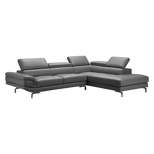 5 Seater Lounge Set Leatherette L Shape with Chaise - Grey