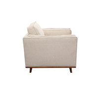 Single Seater Fabric Armchair with Wooden Frame - Beige