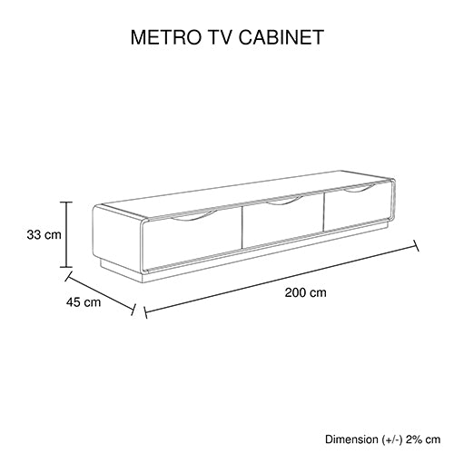 Entertainment Unit with 3 Storage Drawers - Black & White