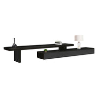 Extendable Entertainment Unit with 3 Storage Drawers - Gloss Black