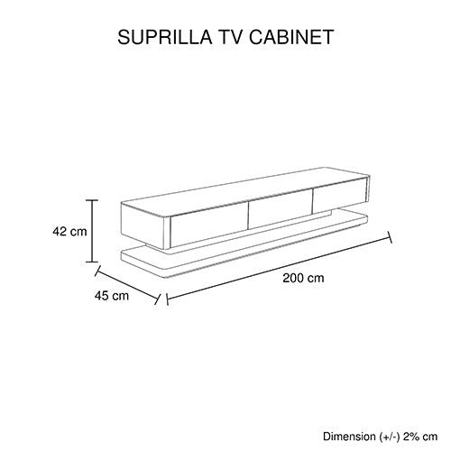 Entertainment Unit with 3 Storage Drawers - High Gloss White