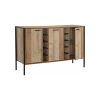 Wine Cabinet with 2 Storage Doors - Oak