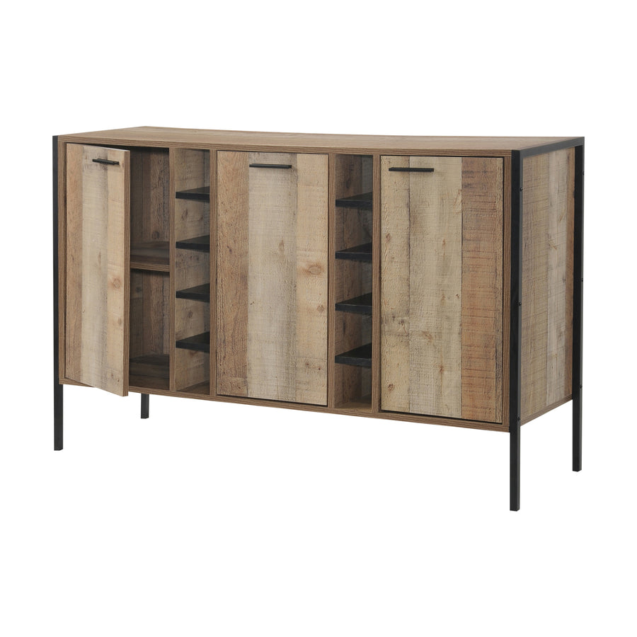 Wine Cabinet with 2 Storage Doors - Oak