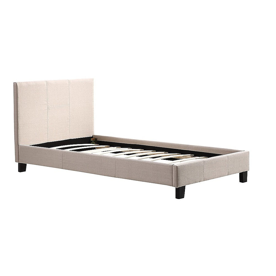 Linen Fabric Bed Frame Beige - Single