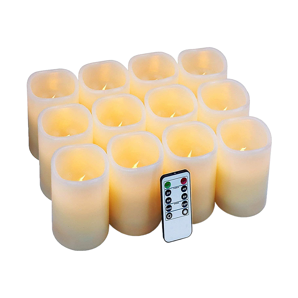 Flameless Candles LED Candles Set of 12 Battery Flickering Bulb with Remote