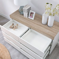 Coastal White Wooden Chest of 6 Drawers