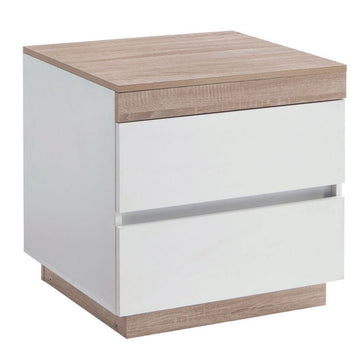 Coastal White Wooden Bedside Table