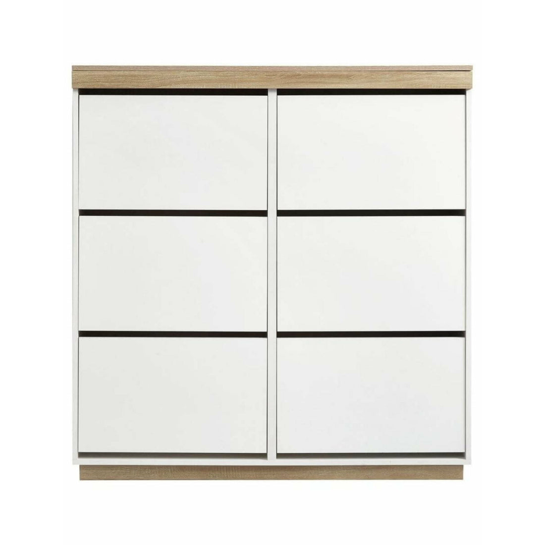 Coastal White & Oak Large Shoe Cabinet