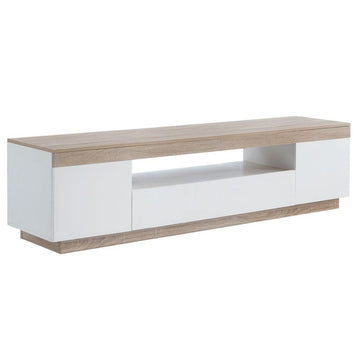 Coastal White & Wooden Entertainment Unit - 180cm