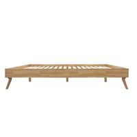 Natural Oak Ensemble Bed Frame Wooden Slat - Queen