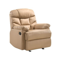 Leather Rocking Recliner Chair - Beige/Tan