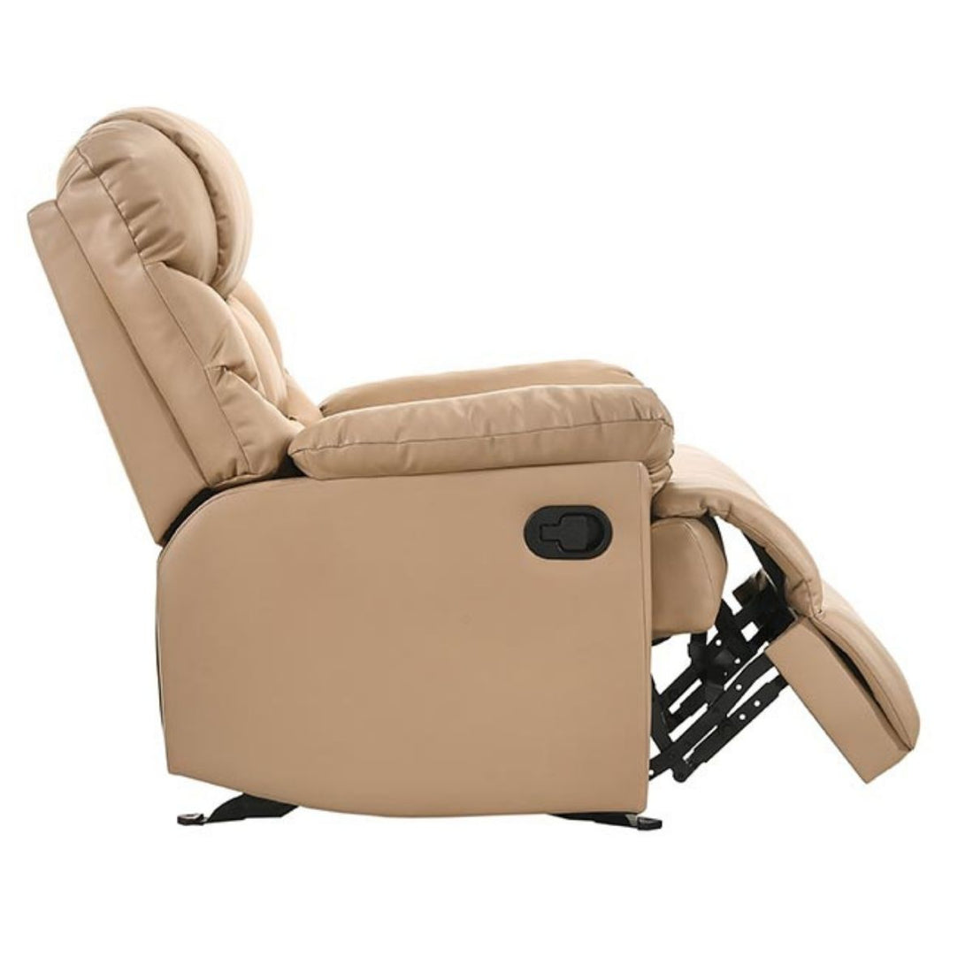 Leather Rocking Recliner Chair - Beige/Tan