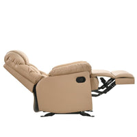 Leather Rocking Recliner Chair - Beige/Tan