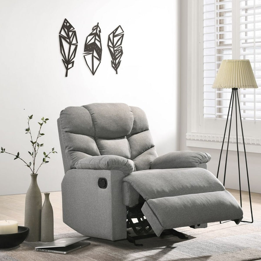 Rocking Fabric Recliner Chair - Light Grey