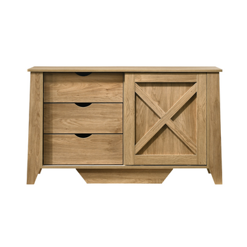 Wooden Sliding door Sideboard with 3 Drawers