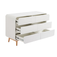 White Modern Retro Chest of Drawers Cabinet