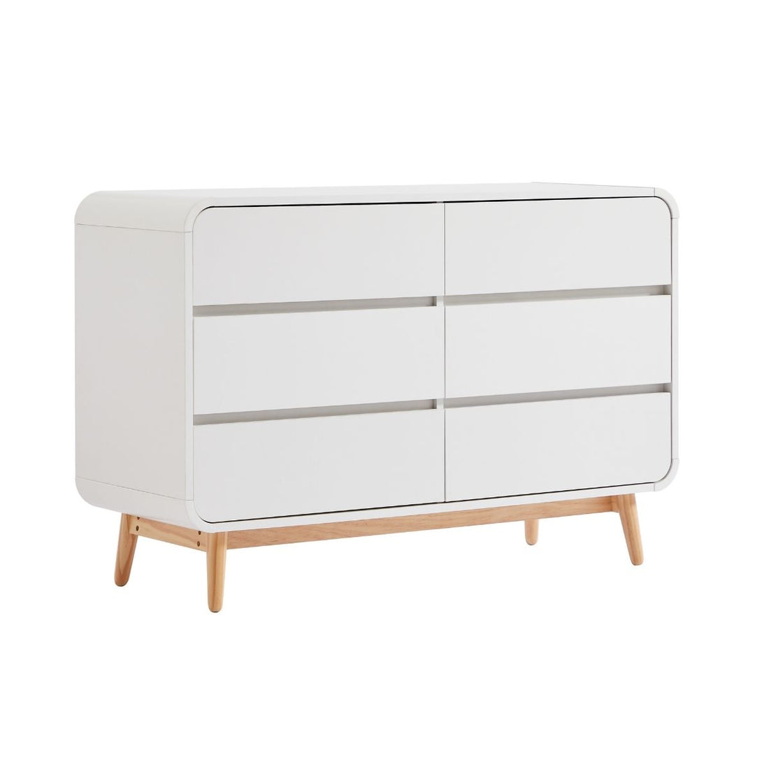 White Modern Retro Chest of Drawers Cabinet