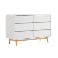 White Modern Retro Chest of Drawers Cabinet